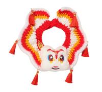 Collar de punto para mascotas, accesorio para festival, bufanda de perro de baile de leones para gatos y perros, collar de ganchillo de Año Nuevo chino