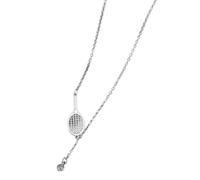 Collar de raqueta de tenis para mujer, elegante joyería deportiva en plata u oro, elegante collar deportivo, B, como se describe, como se describe