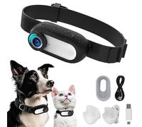 Collar de rastreador de perro HD 1080P, no necesita WiFi, collares de gato, cámara deportiva/de acción con registros de video, mini cámara corporal para interiores y exteriores, collar inalámbrico,