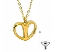 Collar de recuerdo de corazón para mujer, colgante de cremación con mensaje de amor, soporte para recuerdos, corazón de duelo