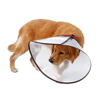Collar de recuperación de perros extra grande con cono transparente antiarañazos, cómodo y más rápido curación para mascotas, evita que la mascota lame la herida.