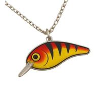Collar de , regalo de joyería de pescado, 17.71 x 1.37 pulgadas, dije de cebo hecho a mano, accesorio de señuelo colorido para viajes o uso casual por mujeres, hombres, niños, niñas, padre, novio