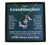 Collar de regalo para mi nieta, de abuelo, abuela, abuela, a mi hermosa nieta, con nudo en círculo, joyería de cumpleaños con tarjeta de mensaje y caja de regalo