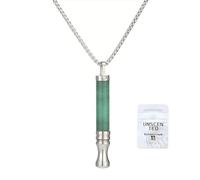 Collar de Respiración, Collar Antiestrés y Ansiedad, Elegante Collar Plateado y Negro de Meditación con Tubo de Piedra Energética, Ideal para Ejercicios de Respiración y Relajación