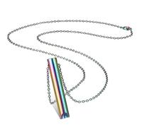 Collar de Respiración Consciente para Aliviar Ansiedad - Silbato de Acero Inoxidable Portátil para Ejercicio de Respiración Profunda - Hombre Mujer Meditar Antiestrés Relajar (Colorido)