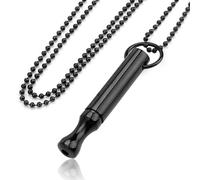 Collar de Respiración de Acero Inoxidable, Collar de Alivio del Estrés, Collar Consciente para Hombres Damas, Collar Alivio Ansiedad, Collar para Dejar de Fumar, Meditacion, Respiración (Negro)