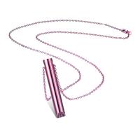 Collar de Respiración de Aliviar Ansiedad Collar de Silbato de Acero Inoxidable Portátil Collar de Ejercicio de Respiración Profunda Consciente para Hombre Mujer Meditar Antiestrés Relajar (Rosado)