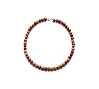 Collar de rodonita, natural, redondo, 6 mm, plata 925