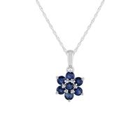 Collar De Ronda Con Zafiros Florales En Plata De Ley 925
