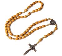 Collar de Rosario con Cruz Católica, Rosario Católico, Collar de Cuentas de Oración Católico Cadena de Cuentas Religiosa Joyería Sagrada con Medalla Crucifijo Plata, para Bautismo, Misa, Biblia