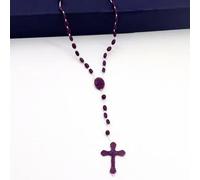 Collar de Rosario de plástico con Cruz católica Luminosa de Cristo Jesús, Regalos de Recuerdo - A5