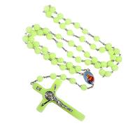 Collar de rosario religioso para mujer, colgante de cuentas de rosa con cadena larga, joyería espiritual para uso diario, iglesia, regalo para ella, fe cristiana