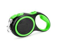 Collar de ruleta retráctil para accesorios pequeños, ajustable, duradero, para caminar, senderismo, bulldog (verde, L 8 m)