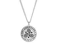 Collar de runa vikinga Nudo celta Triskelion Collar Triple espiral Triskele Collar Nudo de la Trinidad Colgante Triquetra Amuleto nórdico Wiccan Joyería Regalo (Triskelion plata 2)