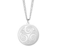 Collar de runa vikinga Nudo celta Triskelion Collar Triple espiral Triskele Collar Nudo de la Trinidad Colgante Triquetra Amuleto nórdico Wiccan Joyería Regalo (Triple espiral plata)