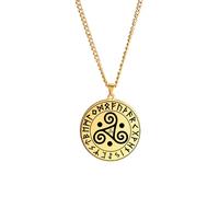Collar de runa vikinga Nudo celta Triskelion Collar Triple espiral Triskele Collar Nudo de la Trinidad Colgante Triquetra Amuleto nórdico Wiccan Joyería Regalo (Triskelion oro 2)