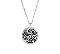 Collar de runa vikinga Nudo celta Triskelion Collar Triple espiral Triskele Collar Nudo de la Trinidad Colgante Triquetra Amuleto nórdico Wiccan Joyería Regalo (Triple espiral plata 2)