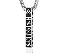 Collar de runas vikingas para hombre - 60 cm de acero inoxidable - Cadena de hombre con nudo celta vikingo, regalo para marido, papá, hijo, hermano, amigo, Navidad, cumpleaños, Acero inoxidable, No es