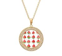 Collar de sandías para mujer, colgante de joyería ajustable para mamá, esposa, novia, regalos, talla única, Metal