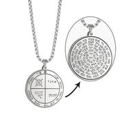 Collar de sellos de la Clave de Salomón de VASSAGO Grabado con 72 Nombres de Dios Colgante Protección Espiritual Amuleto para Hombres Mujeres, Acero inoxidable