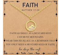 Collar de semillas de mostaza para mujer, collar de fe en movimiento para mujer, su confirmación, inspirador, religioso, cristiano, católico, bautismo, regalos para mujeres adolescentes, Acero