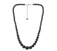 Collar de Shungit con cuentas redondas de piedras preciosas negras, collar hecho a mano para mujer (16mm-6mm)
