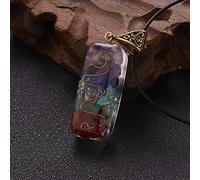 Collar de siete Chakras para mujeres y hombres, collar de cadena de cuerda con colgante geométrico de piedra natural colorida, joyería-NC20Y0436-2