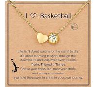 Collar de sóftbol, fútbol, voleibol, baloncesto para niñas y mujeres, accesorios deportivos, joyería para amantes, 40,6 + 7,6 cm, 0.3 inches, Latón, No es una piedra preciosa
