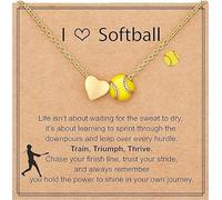 Collar de sóftbol, fútbol, voleibol, baloncesto para niñas y mujeres, accesorios deportivos, joyería para amantes, 40,6 + 7,6 cm, 0.3 inches, Latón, No es una piedra preciosa