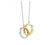 Collar de Temperamento de Elegancia Atractiva, Doble Ronda, Oro de Plata de Ley 925, joyería Mundial