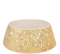 Collar de terciopelo para árbol de Navidad, 40 cm de diámetro, falda de árbol plegable alternativa con montaje y plan de ahorro de espacio para vacaciones festivas (dorado)