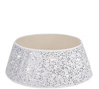 Collar de terciopelo para árbol de Navidad, 40 cm de diámetro, falda de árbol plegable alternativa con montaje y plan de ahorro de espacio para vacaciones festivas (plata)