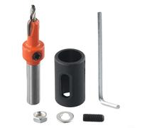 Collar de tope ajustable para brocas avellanadas de vástago redondo de 8 mm utilizadas en perforación de madera para lograr una colocación uniforme de la cabeza del tornillo (3.2 × 8)