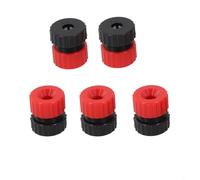 Collar de tope de taladro ajustable, control de profundidad de 3 a 13 mm para carpintería precisa, tapones de plástico ABS, juego de 5 piezas rojo y negro (5 piezas de 3 a 5 mm)