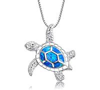 Collar de tortuga de plata de ley con colgante de océano para mujer, diseño práctico