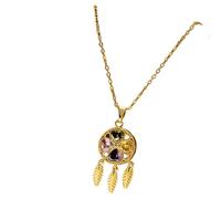 Collar de trébol de cuatro hojas para mujer, exquisito diseño de flor Dream Catcher, hermoso simbolismo, perfecto para el uso diario, regalo