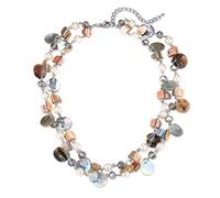 Collar de turquesa con cuentas de concha hecha a mano, collar bohemio para mujer, con colgante de concha de mar, joyería de moda, Perla, Sin gemas.