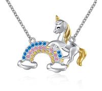 Collar de unicornio arcoíris para niñas, regalos de unicornios de cumpleaños para niñas, regalo de fiesta para niña, regalo para niños, regalo de San Valentín