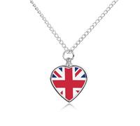 Collar de urna con diseño de bandera británica de Inglaterra y Reino Unido para cenizas, mascotas, perros, joyería de cremación, colgantes conmemorativos