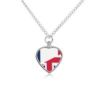 Collar de urna con la bandera de Francia y Reino Unido para cenizas, mascotas, perros, joyería de cremación, colgantes de recuerdo conmemorativo