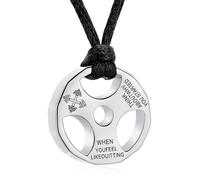 Collar de urna con mancuernas de fitness para cenizas, placa de peso de acero inoxidable, joyería de cremación, colgante conmemorativo para hombres y mujeres, Acero inoxidable