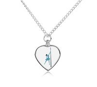 Collar de urna de baile de poste para cenizas, colgante de corazón, collar conmemorativo de cremación para mascotas