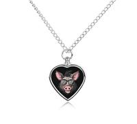 Collar de urna de cerdos salvajes con gafas, collar de urna de cerdos para cenizas, colgante de corazón, collar conmemorativo de cremación para mascotas