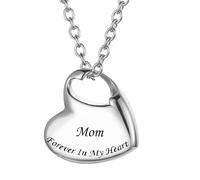 Collar de urna de cremación fúnebre para Cenizas, corazón con Forma de corazón para Siempre en mi corazón Colgante cremación Conmemorativa Joyas para Recuerdo para Mujeres folletos para Hombres para