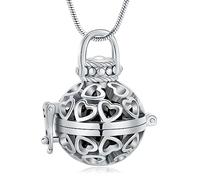 Collar de urna de cremación para cenizas - "Always In My Heart", joyería de cremación hueca, linterna de amor, colgante de cenizas de acero inoxidable con mini urna de recuerdo, joyería conmemorativa