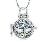 Collar de urna de cremación para cenizas - "Always In My Heart", joyería de cremación hueca, linterna de amor, colgante de cenizas de acero inoxidable con mini urna de recuerdo, joyería conmemorativa