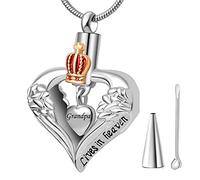 Collar de urna de cremación para Cenizas: un Pedazo de mi corazón Vive en el Cielo Collar de urna Ceniza Colgante Colgante de ala de ángel Cenizas de cremación de cremación ui