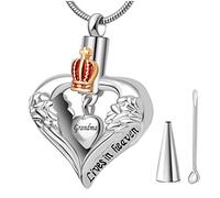 Collar de urna de cremación para Cenizas: un Pedazo de mi corazón Vive en el Cielo Collar de urna Ceniza Colgante Colgante de ala de ángel Cenizas de cremación de cremación ui