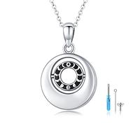 Collar de urna para cenizas de plata de ley 925, colgante de urna de cremación reversible con fases de la luna, joya conmemorativa para hombres y mujeres, siempre en mi corazón