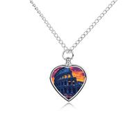 Collar de urna personalizado con monumentos de Roma, Italia, para cenizas de mascotas, lindo colgante conmemorativo para mascotas, regalos para perros y gatos